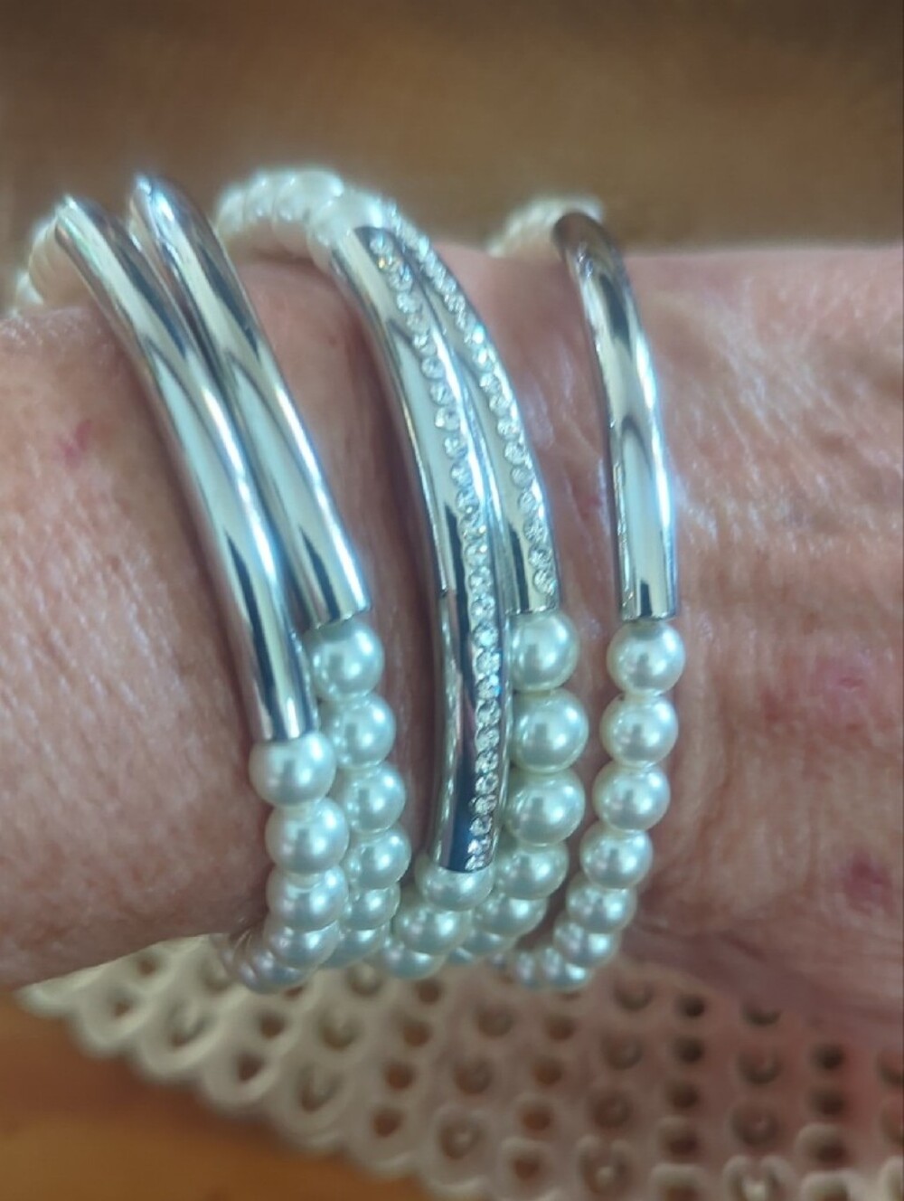Chico's Silver-Tone & Pearl Multi-Strand Bracelet - Picture 5 of 5